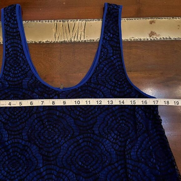 Lucca couture Navy blue Tank Top Elastic Oval Neckline Size L - Picture 5 of 7